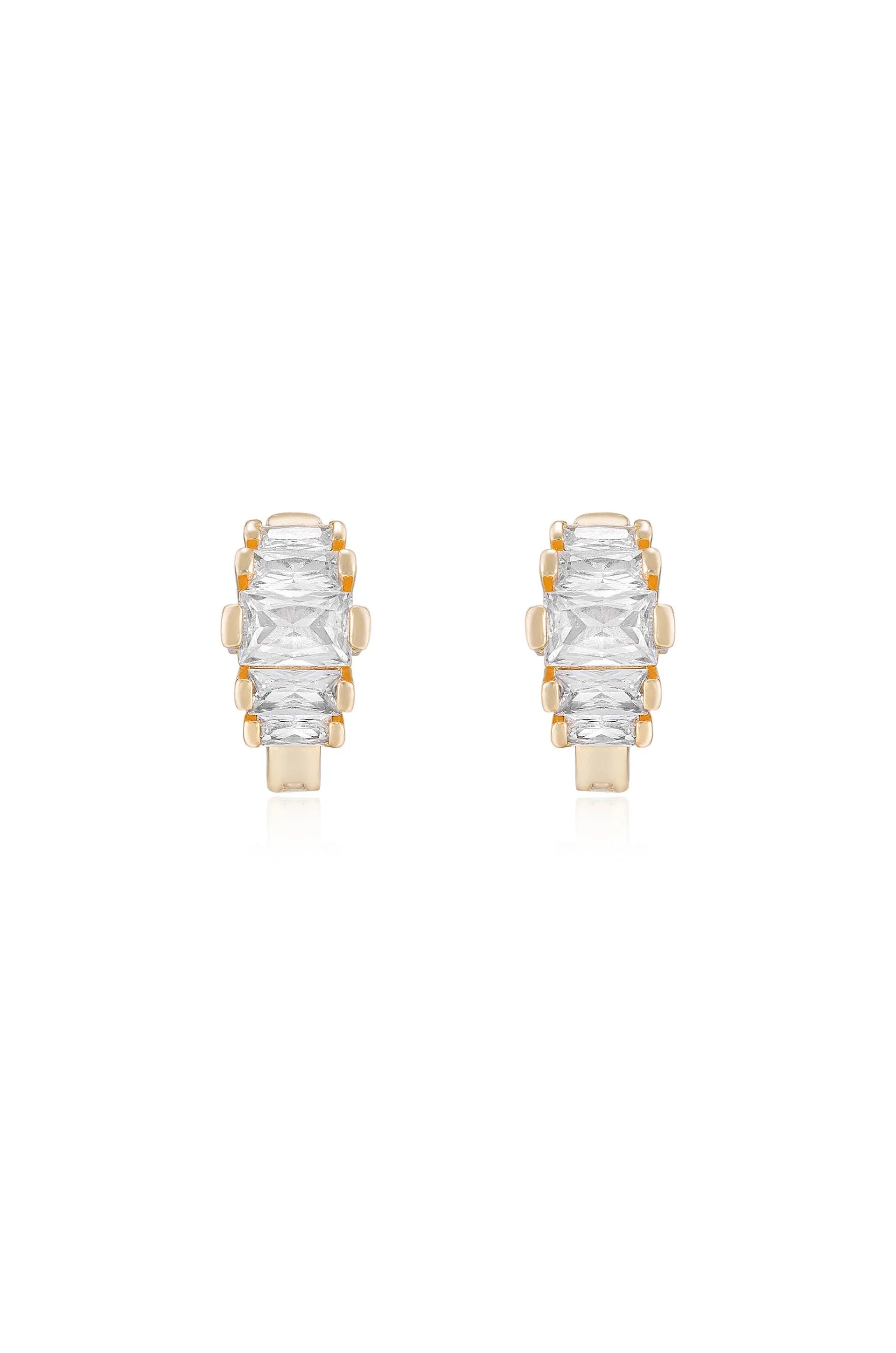 Crystal Diamond Shine Mini Hoop Earrings