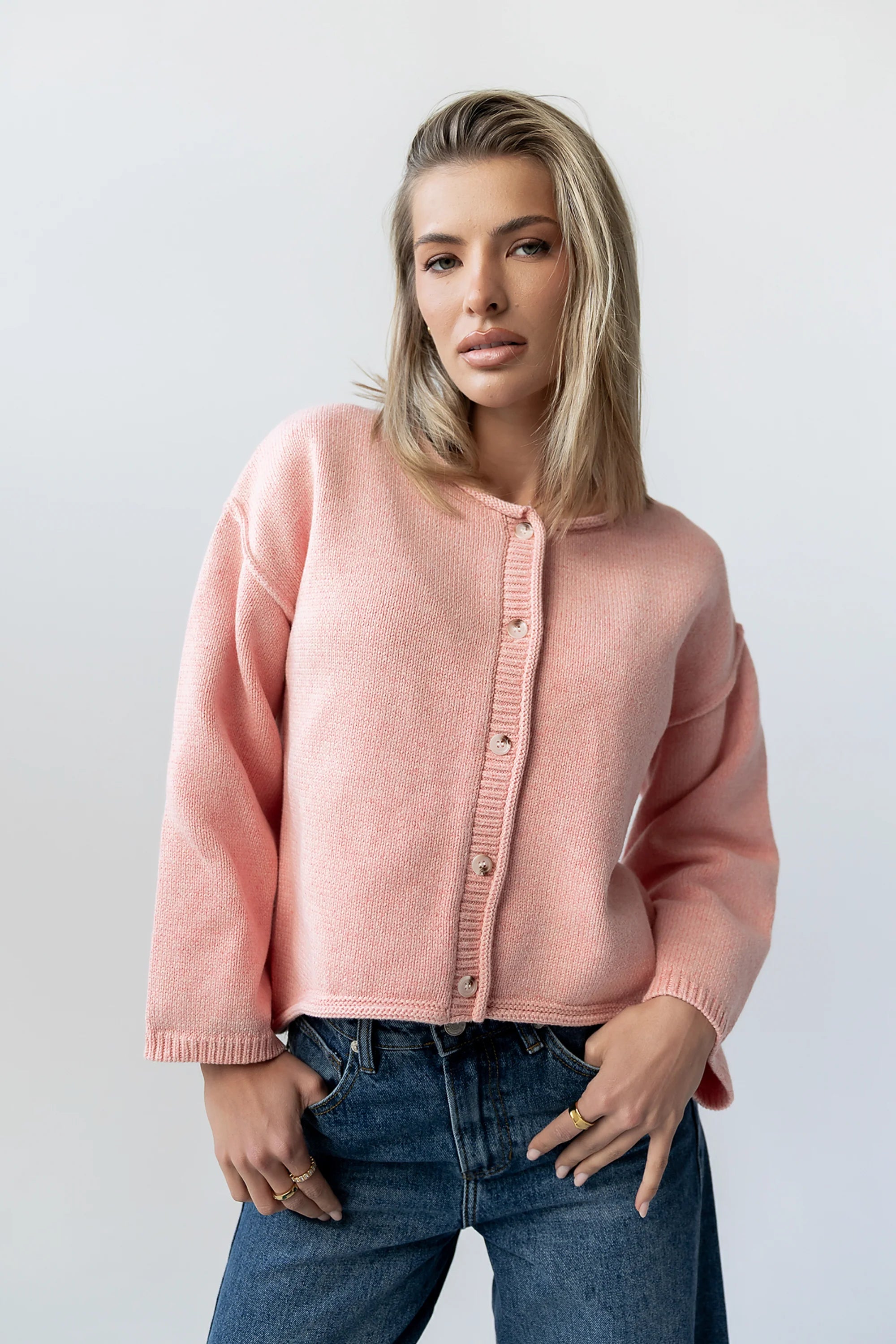 Carlie Knit Cardigan in Pink