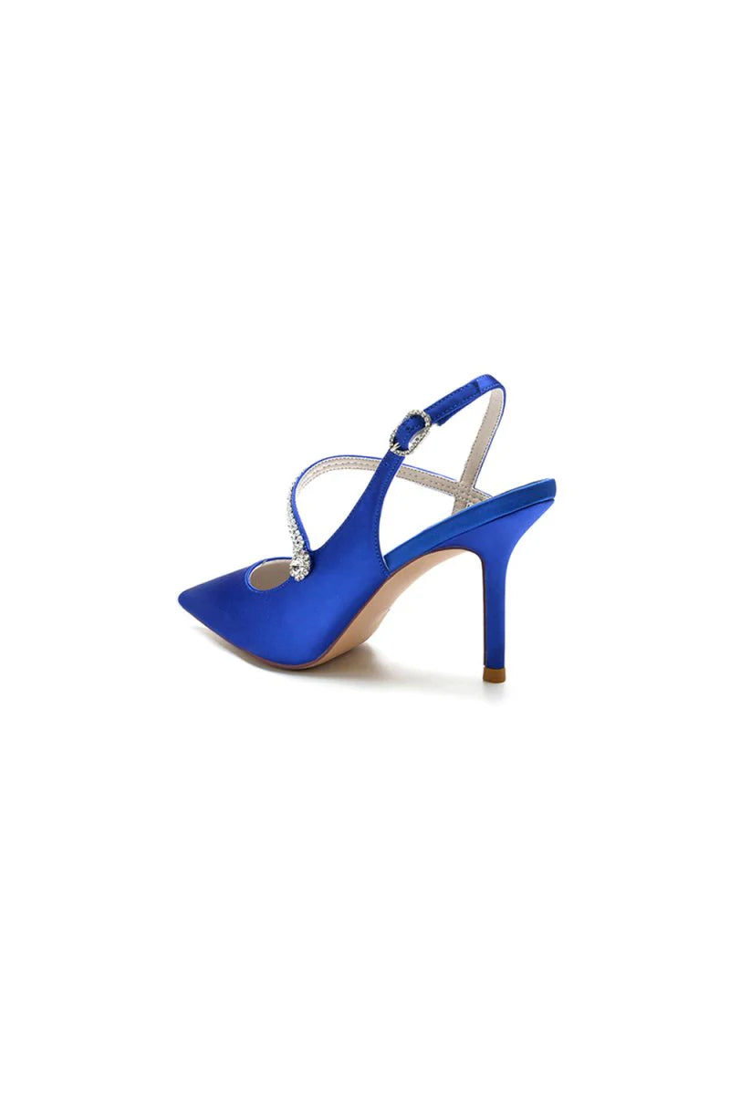 Crystal Strap Pointed Toe Stiletto Heel Shoes