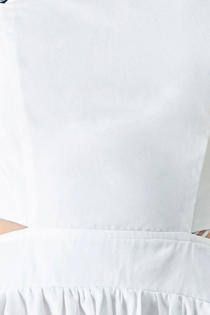 PURE ELEGANCE WHITE MIDI DRESS