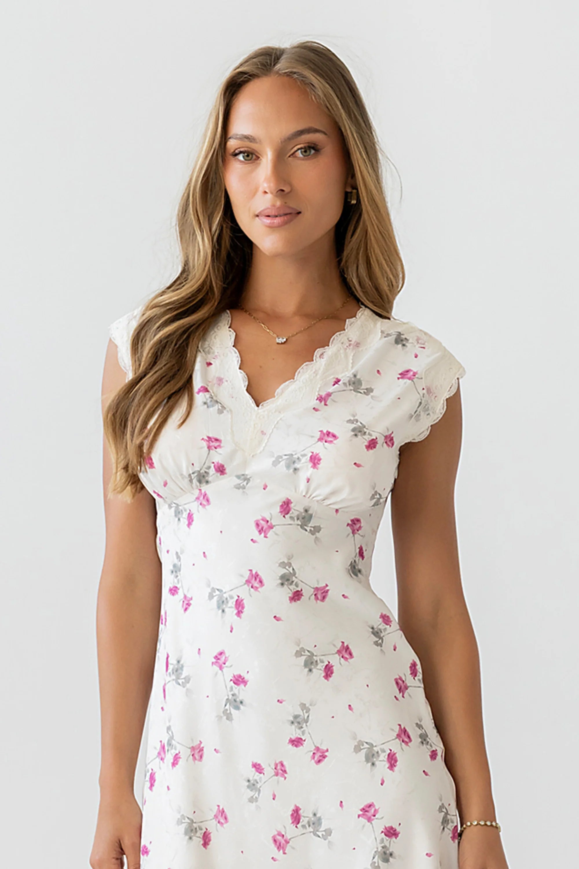 Brinkley Floral Maxi Dress in Berry