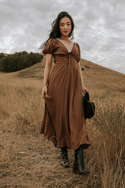 Kaydence Maxi Dress in Brown FINAL SALE