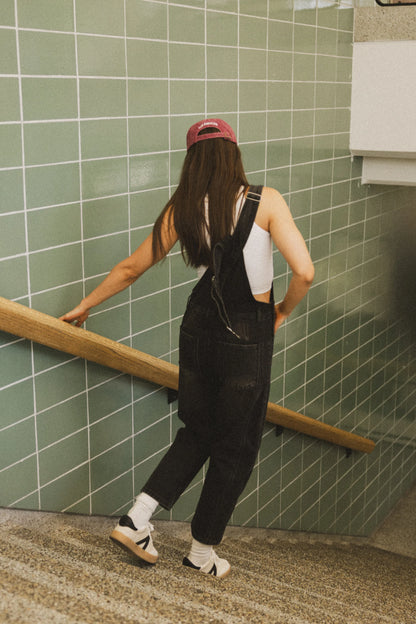 Tansy Denim Overalls in Black FINAL SALE