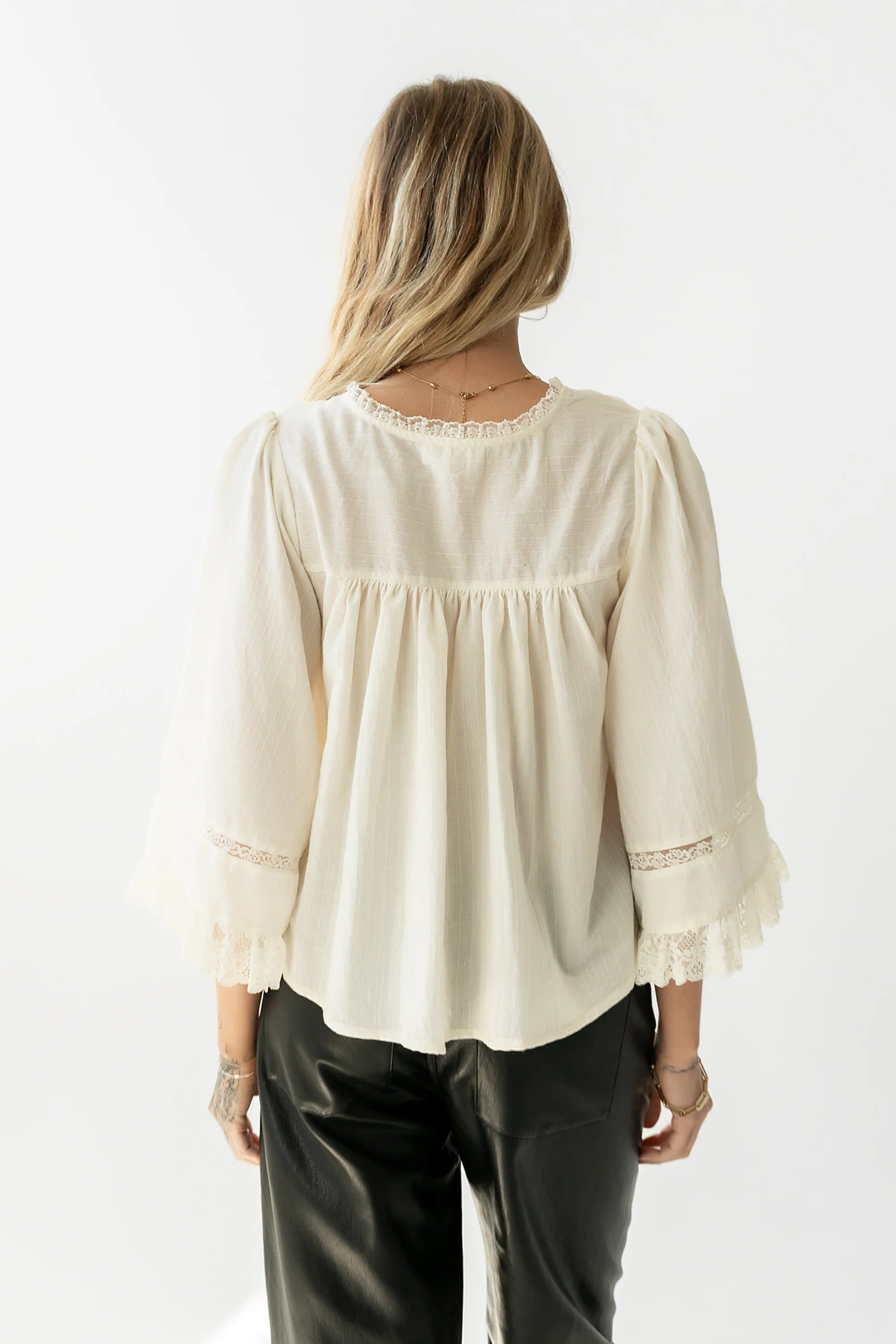 Kylee Lace Blouse in Cream