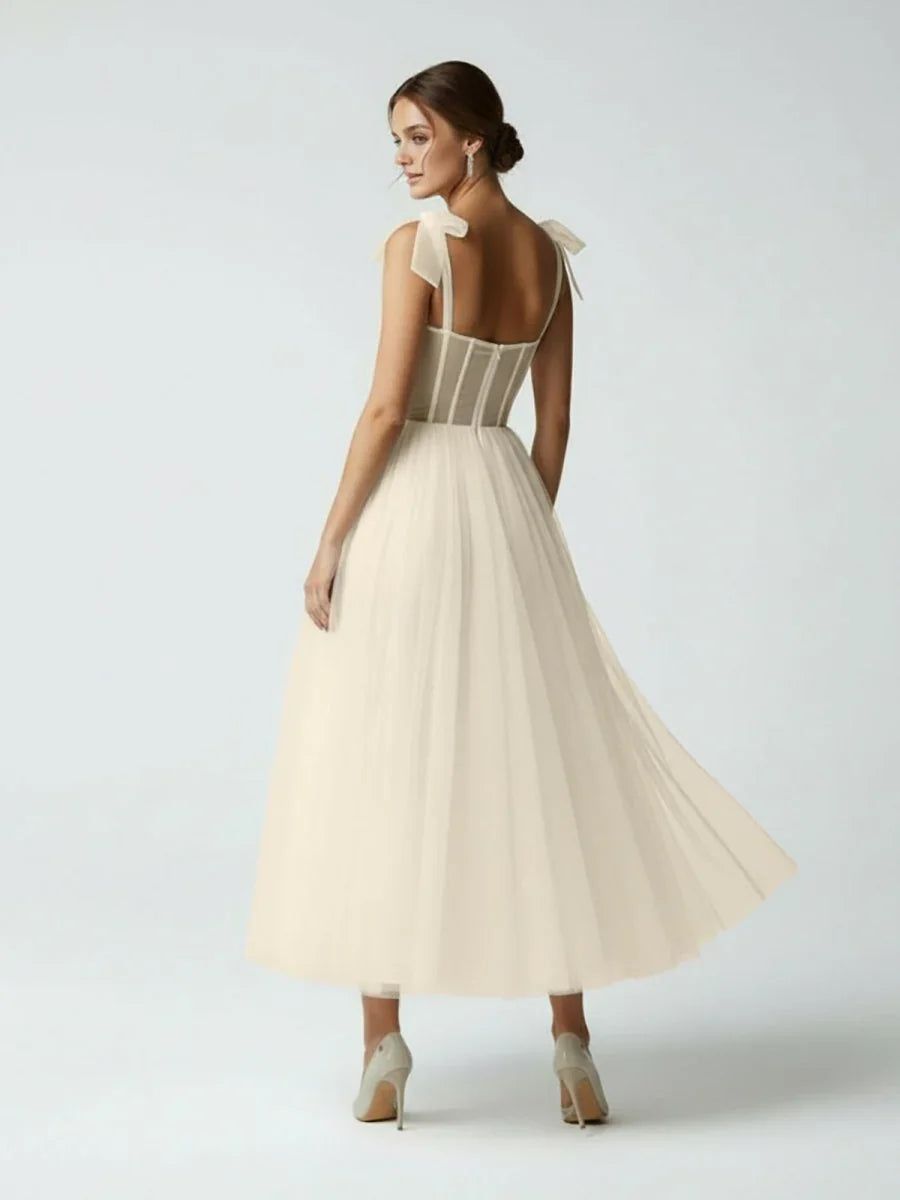 Sex Short White Wedding Dresses With Tulle Tea Length