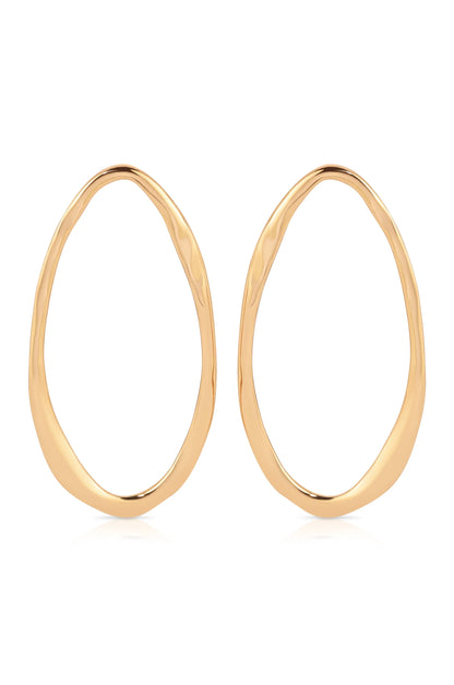 Hammered Large Oval Earrings