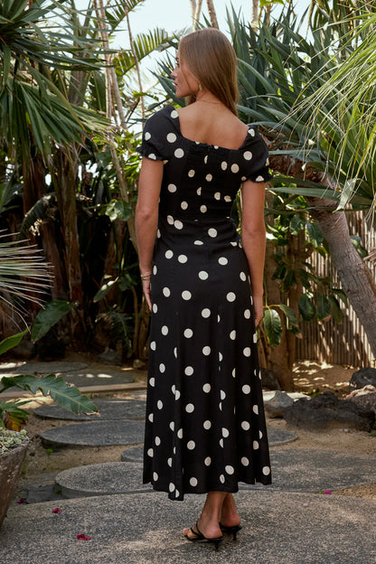 Marlow Polka Dot Maxi Dress In Black FINAL SALE