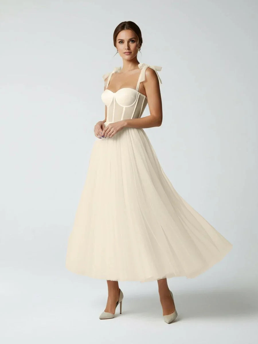 Sex Short White Wedding Dresses With Tulle Tea Length