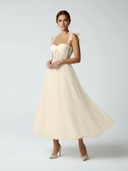 Sex Short White Wedding Dresses With Tulle Tea Length