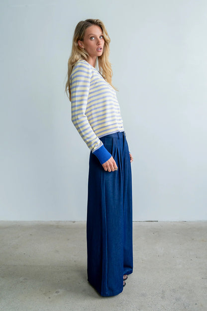 Kailey Striped Cardigan in Yellow