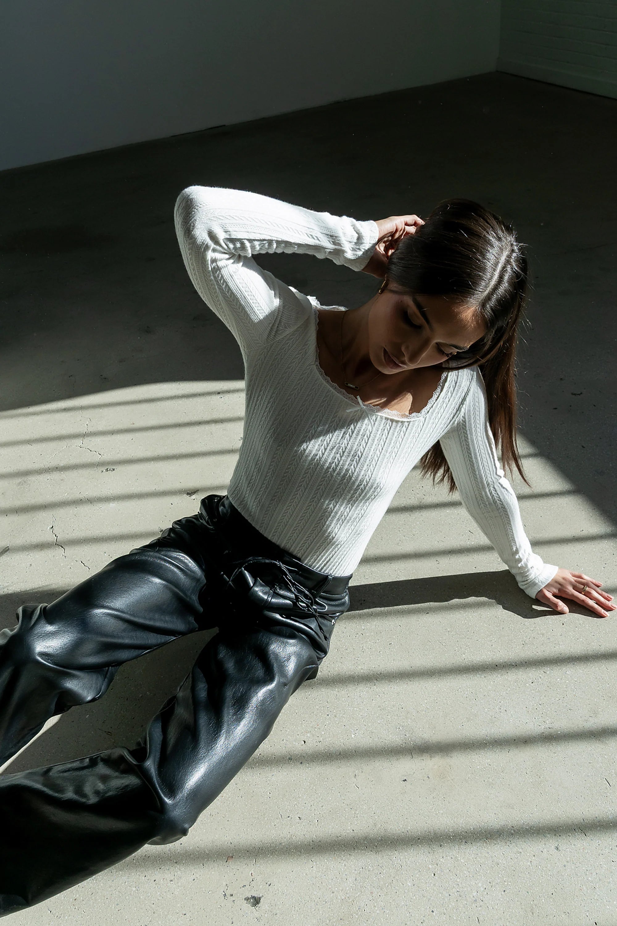 Andrea Knit Top in Off White