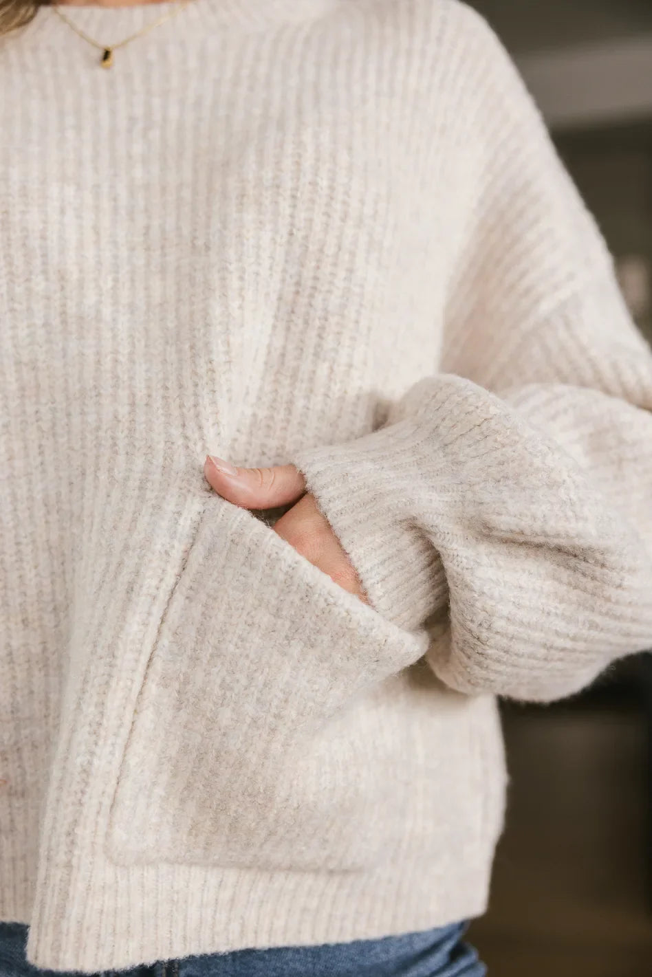 Aliyah Knit Sweater in Taupe FINAL SALE