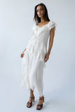 Quinton Ruffle Maxi Dress in Cream