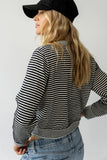 Josy Button Front Cardigan in Dusty Blue