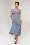 Lydia Ruffle Maxi Dress in Blue FINAL SALE