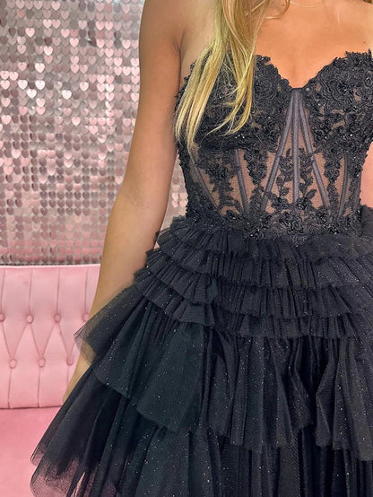 Ivy A Line Sweetheart Homecoming Dress with Ruffles