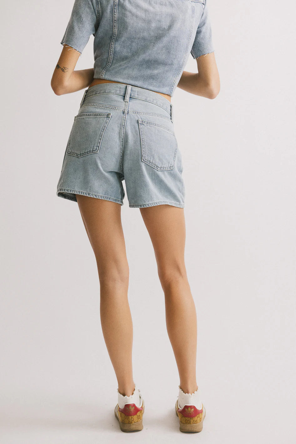 Pryia Denim Shorts in Light Wash FINAL SALE