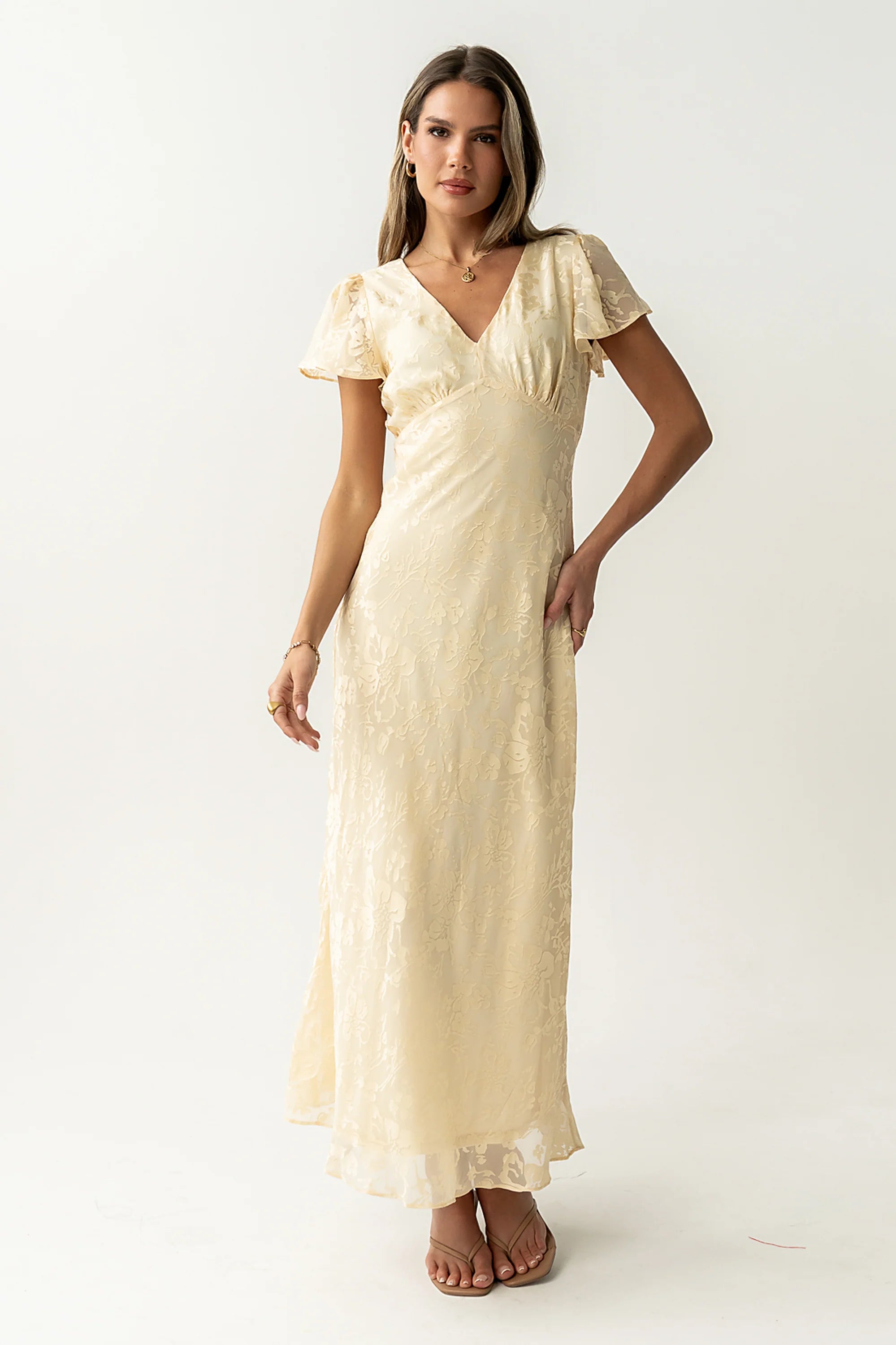 Ashtin Floral Maxi Dress in Yellow