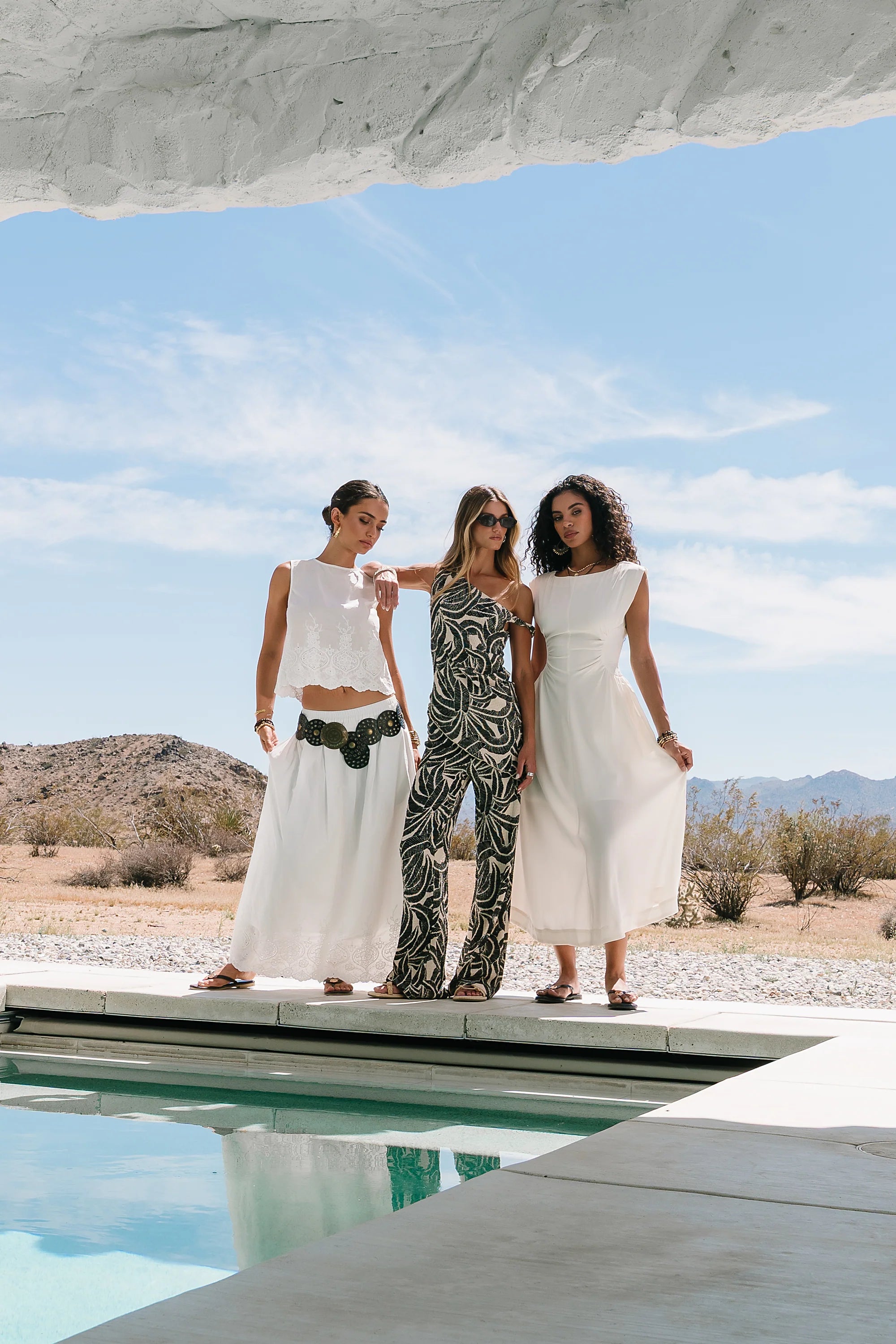 Nora Midi Dress in Ivory