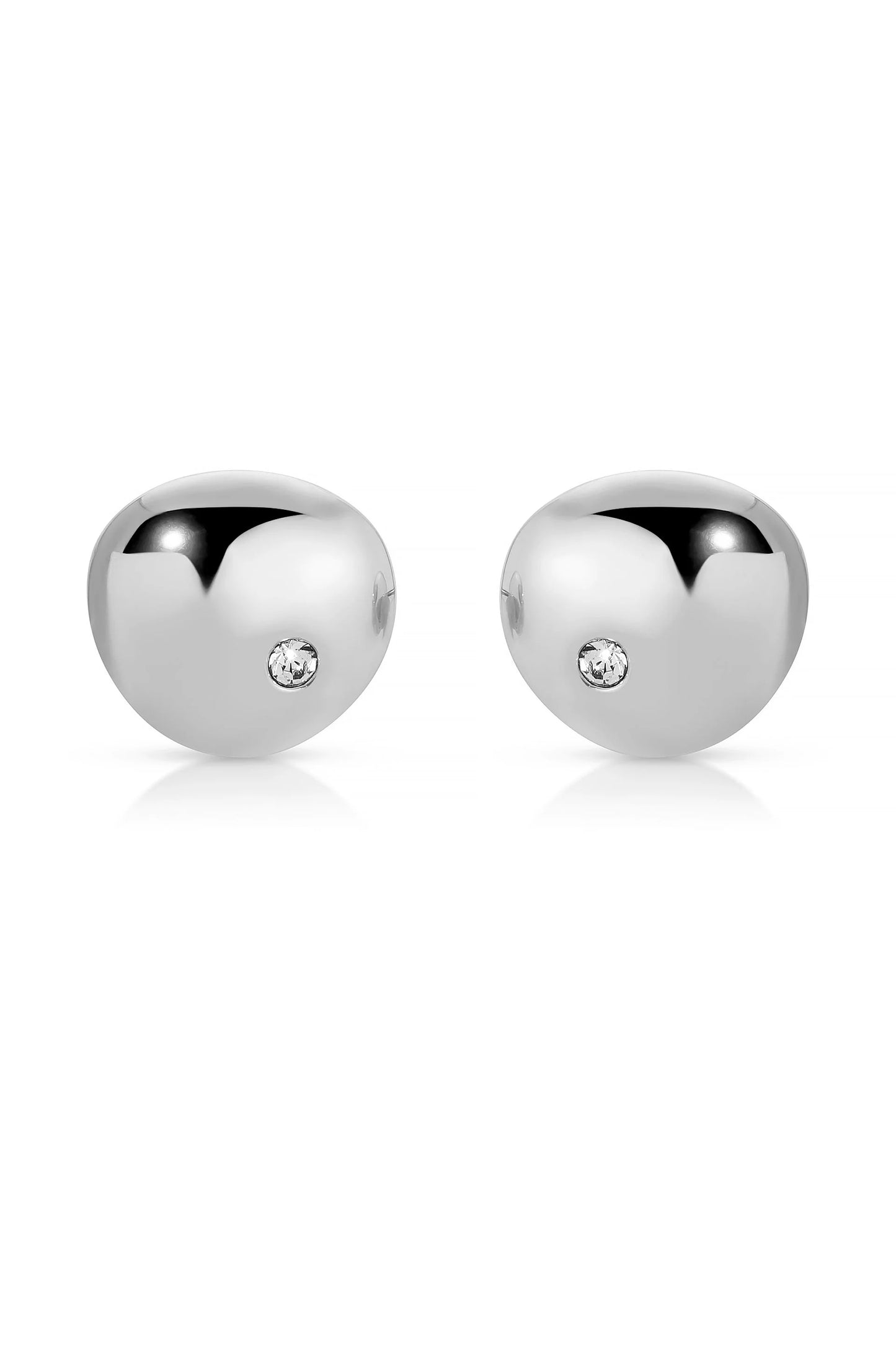 Polished Pebble Crystal Stud Earrings