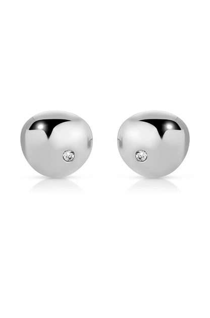Polished Pebble Crystal Stud Earrings