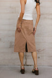 Jordan Denim Skirt in Tan FINAL SALE