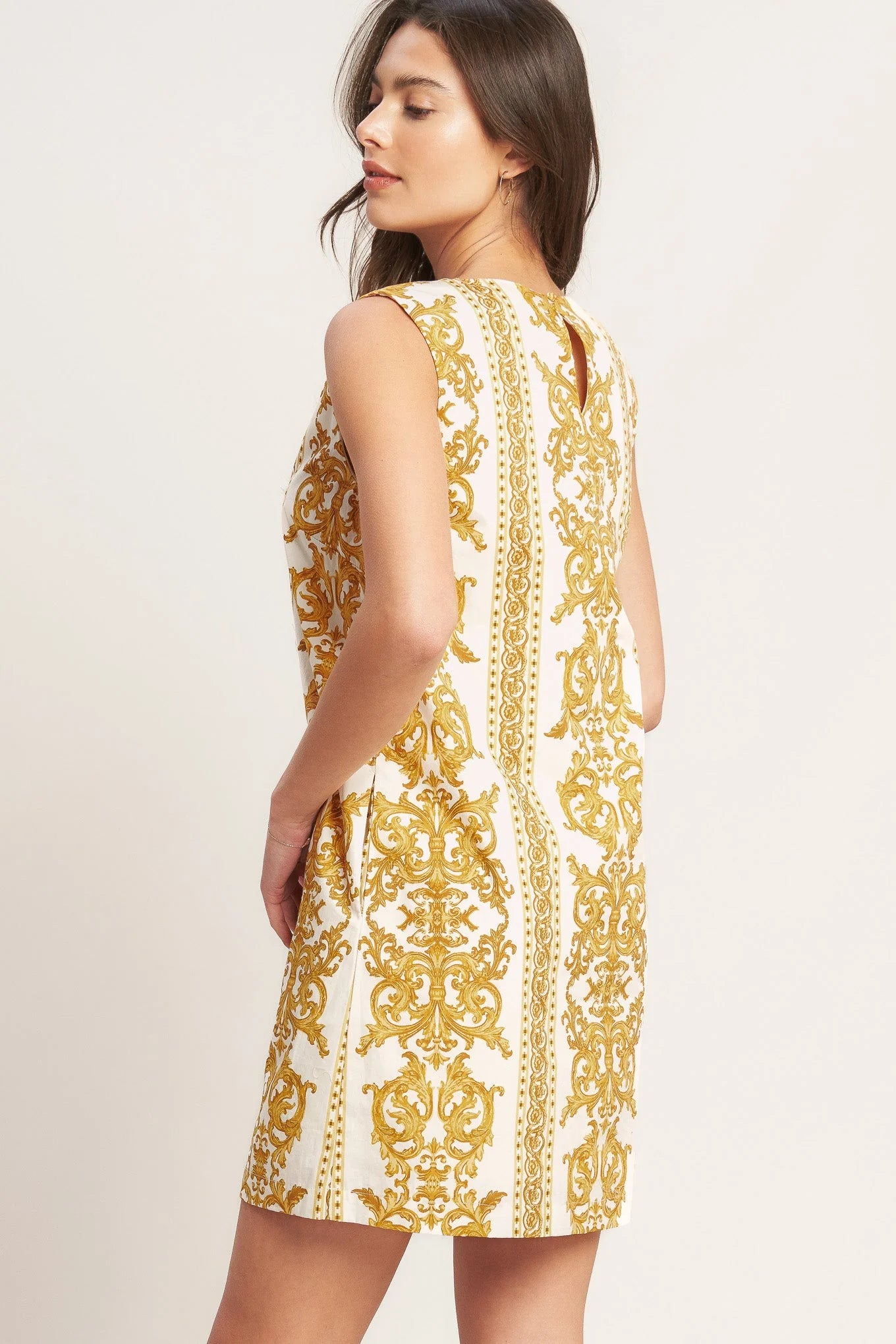 CITY GIRL WITH EDGE YELLOW MINI SHIFT DRESS