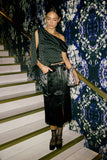 Haven Satin Polka Dot Top in Black