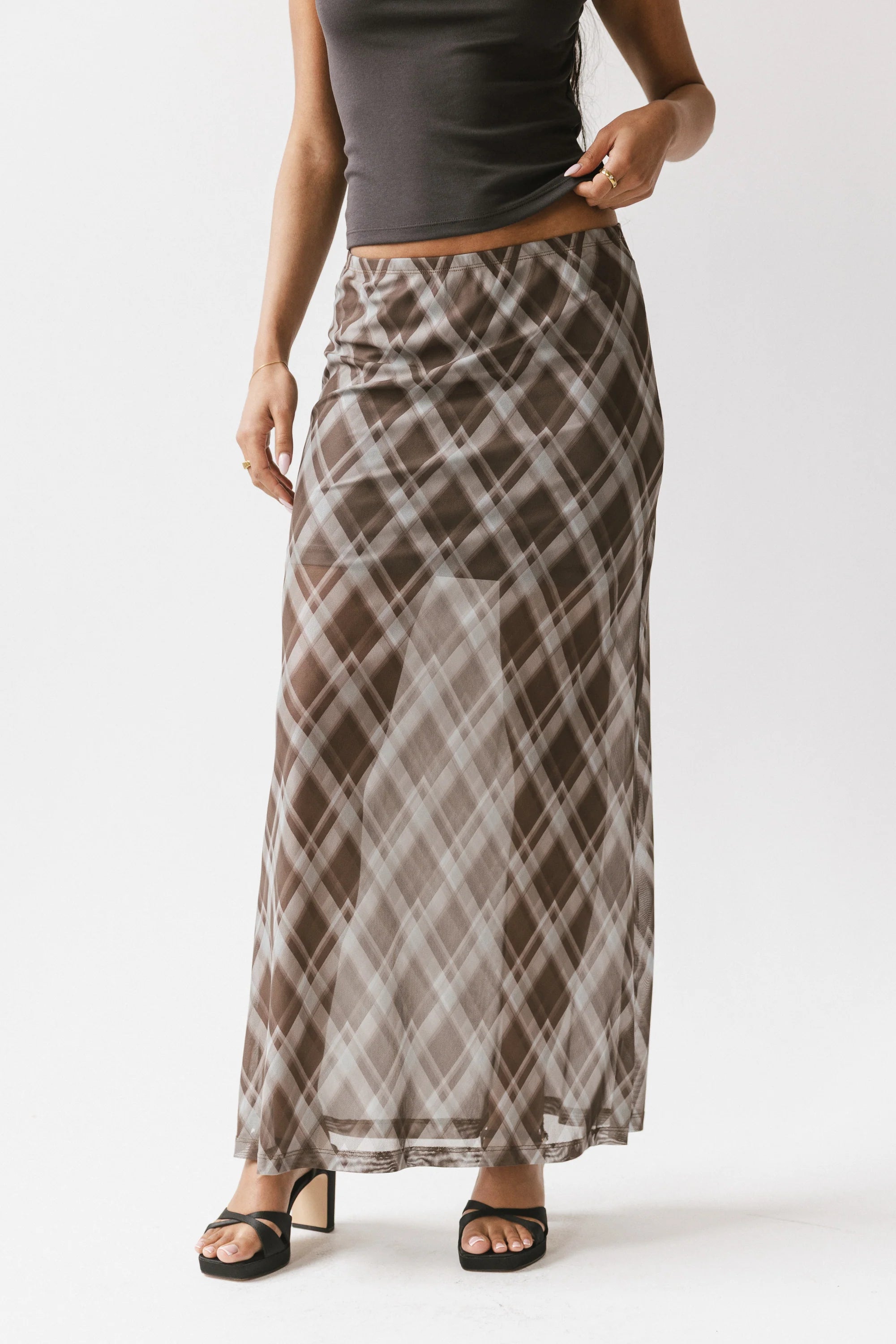 Cecily Plaid Midi Skirt FINAL SALE