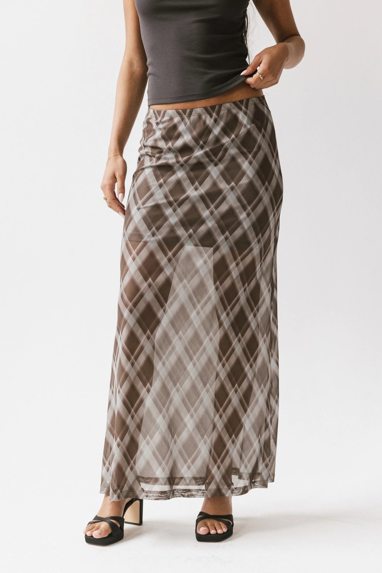Cecily Plaid Midi Skirt FINAL SALE