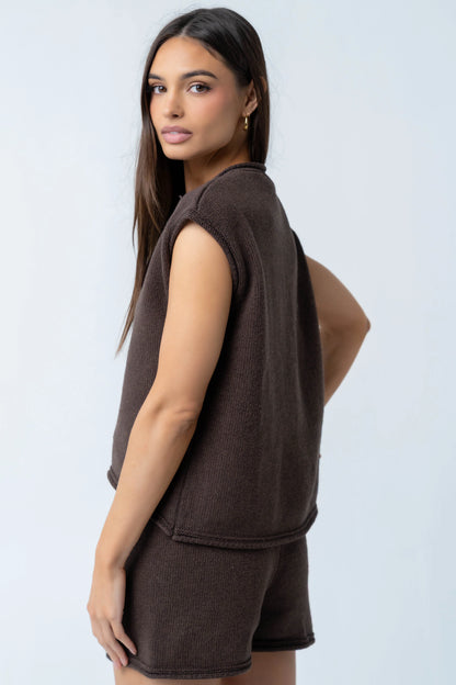 Paige Knit Sweater in Brown