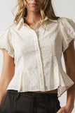 Lizette Pleated Blouse in Cream