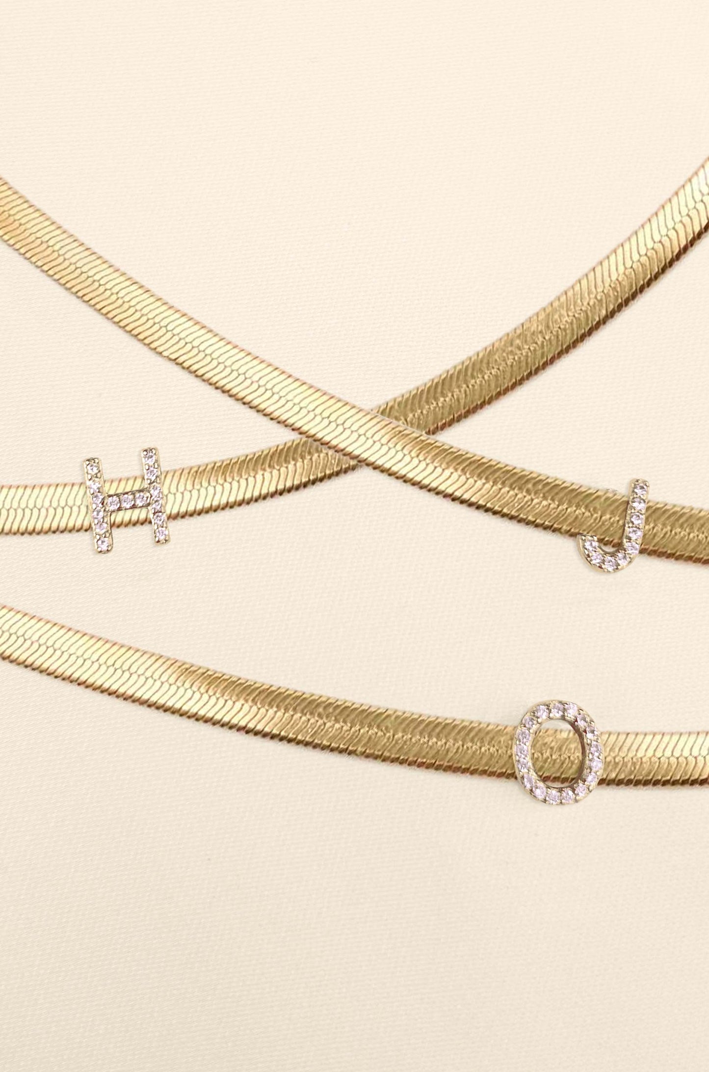 Initial Herringbone Necklace