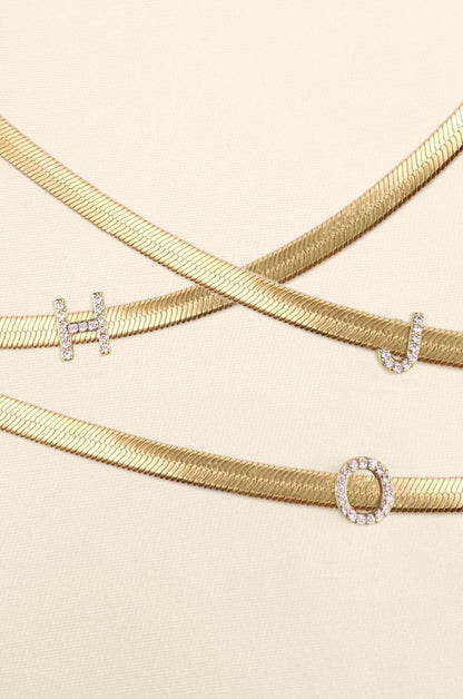 Initial Herringbone Necklace