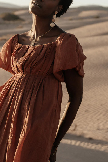 Dasha Textured Mini Dress in Terracotta FINAL SALE