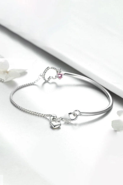 Heart Charm Bracelet in Sterling Silver