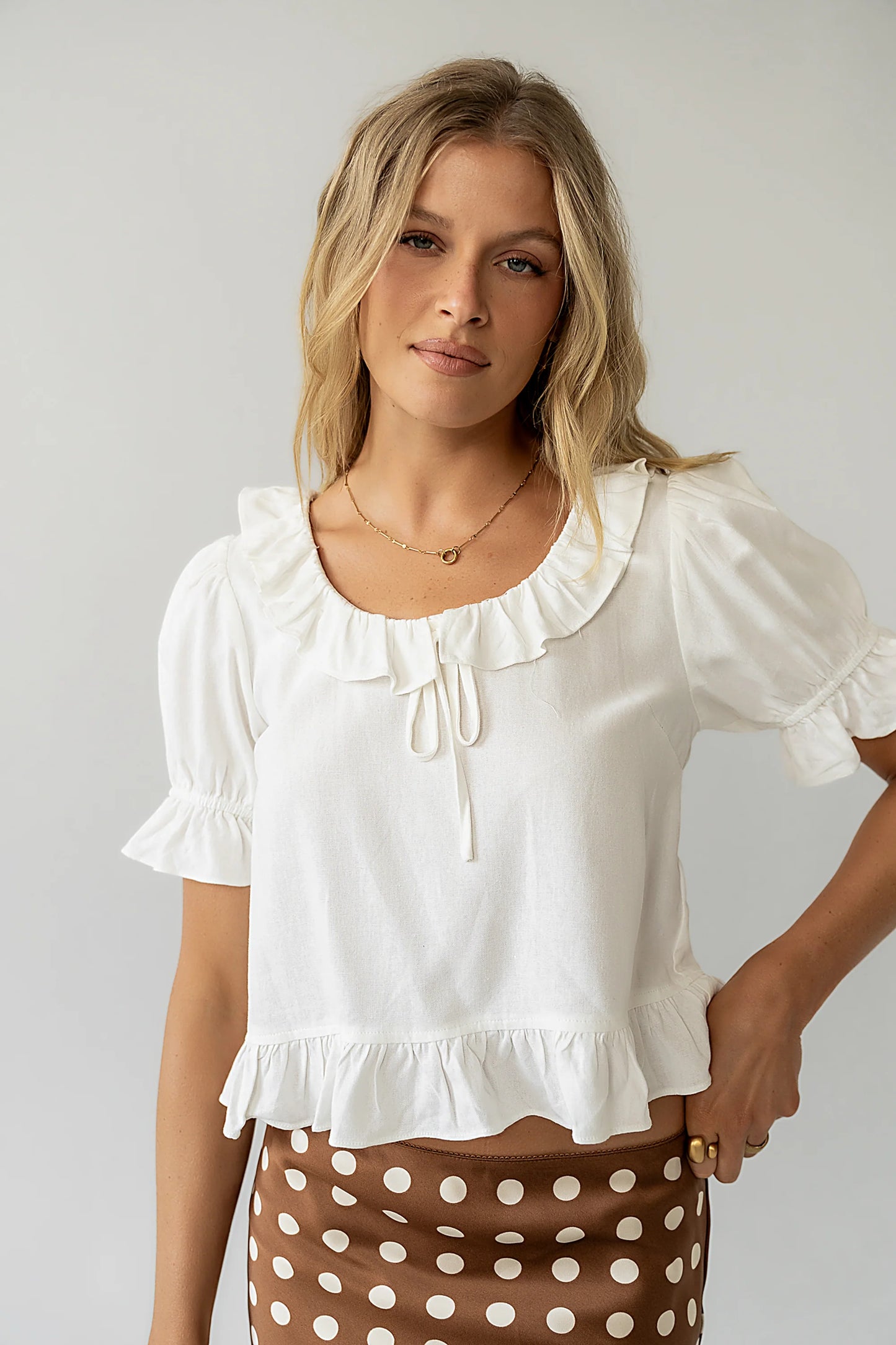Lottie Blouse in Ivory FINAL SALE