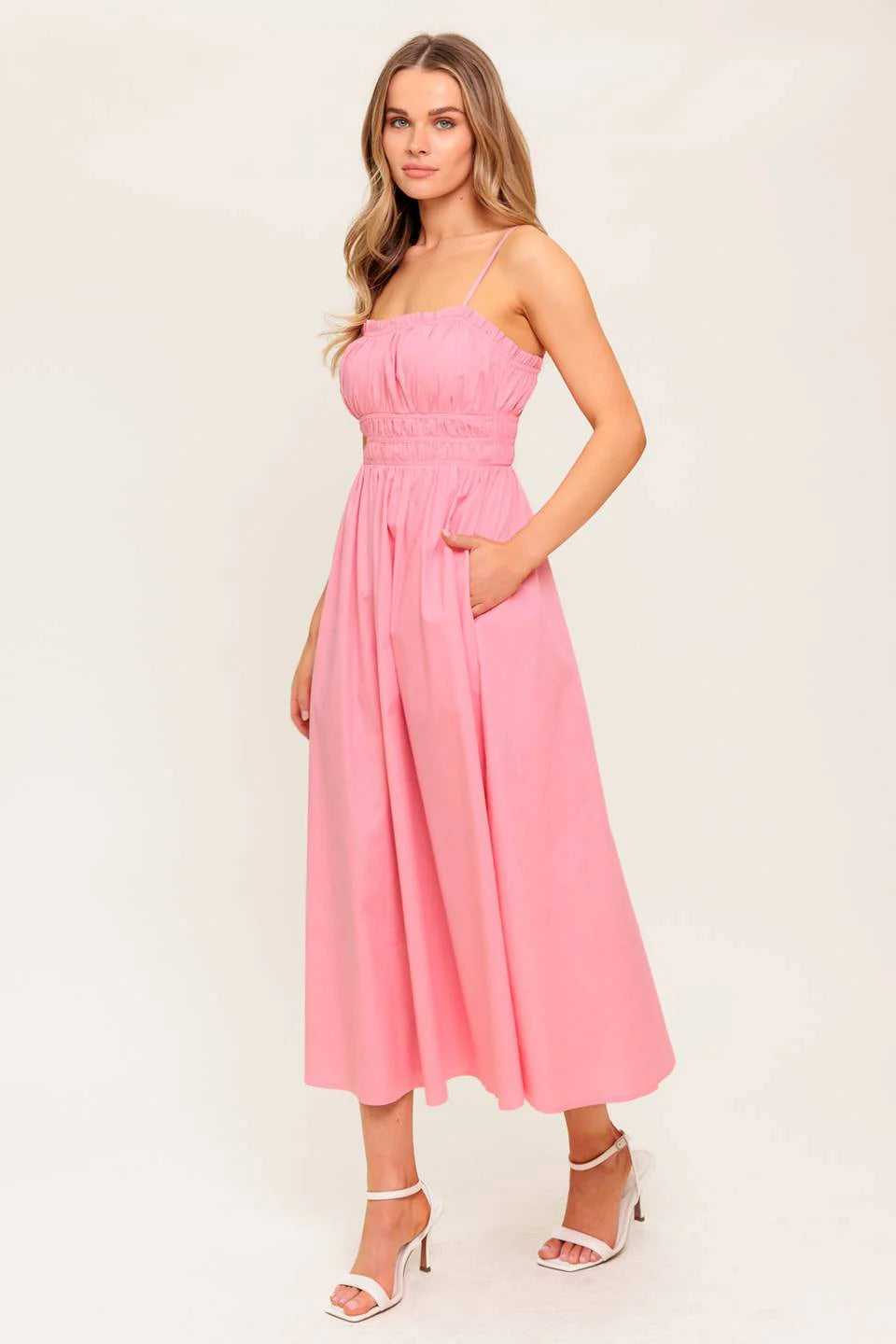 HEARTLAND SUNSET MIDI DRESS PINK