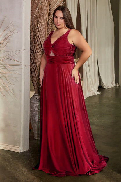 Marlena Gown A Line Keyhole Soft Satin Dress