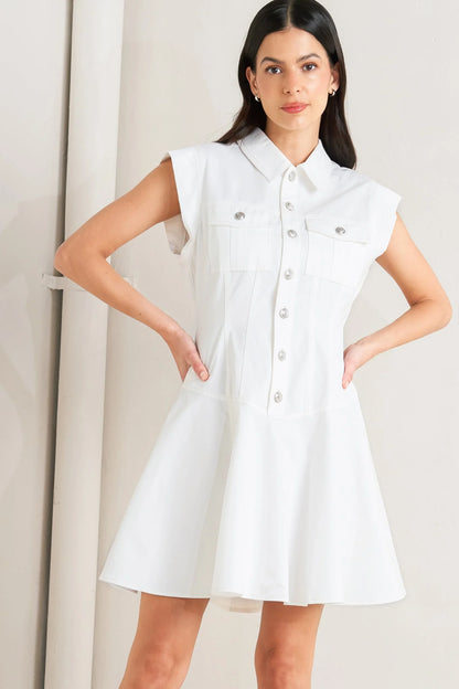 CONFIDENTLY YOURS WHITE MINI DRESS