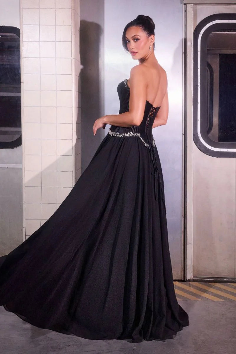 Georgina Corset Ball Gown With Scarf