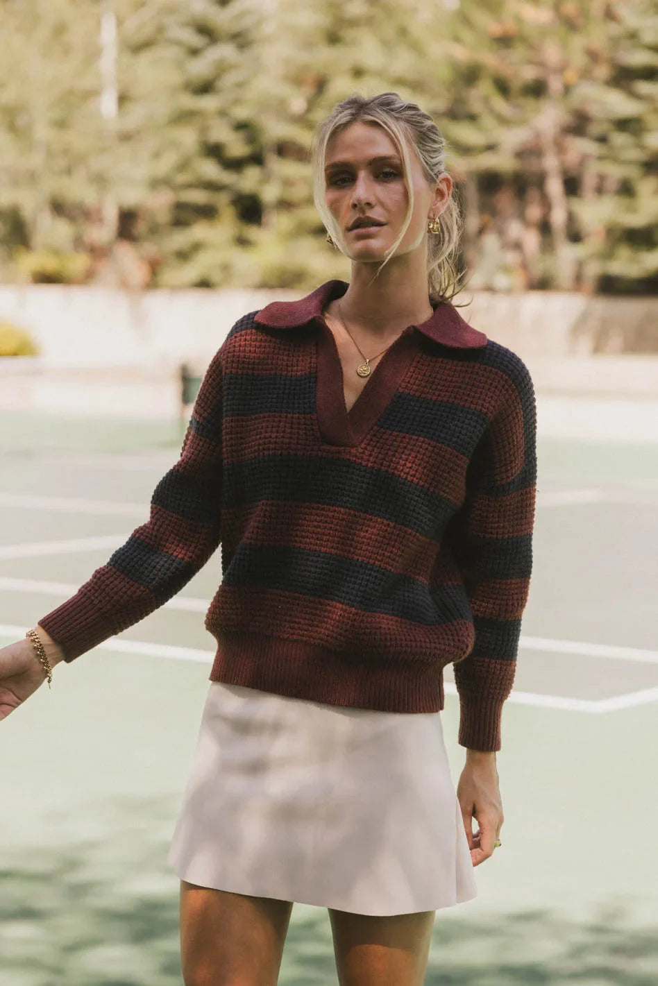 Ozzie Striped Sweater in Red FINAL SALE