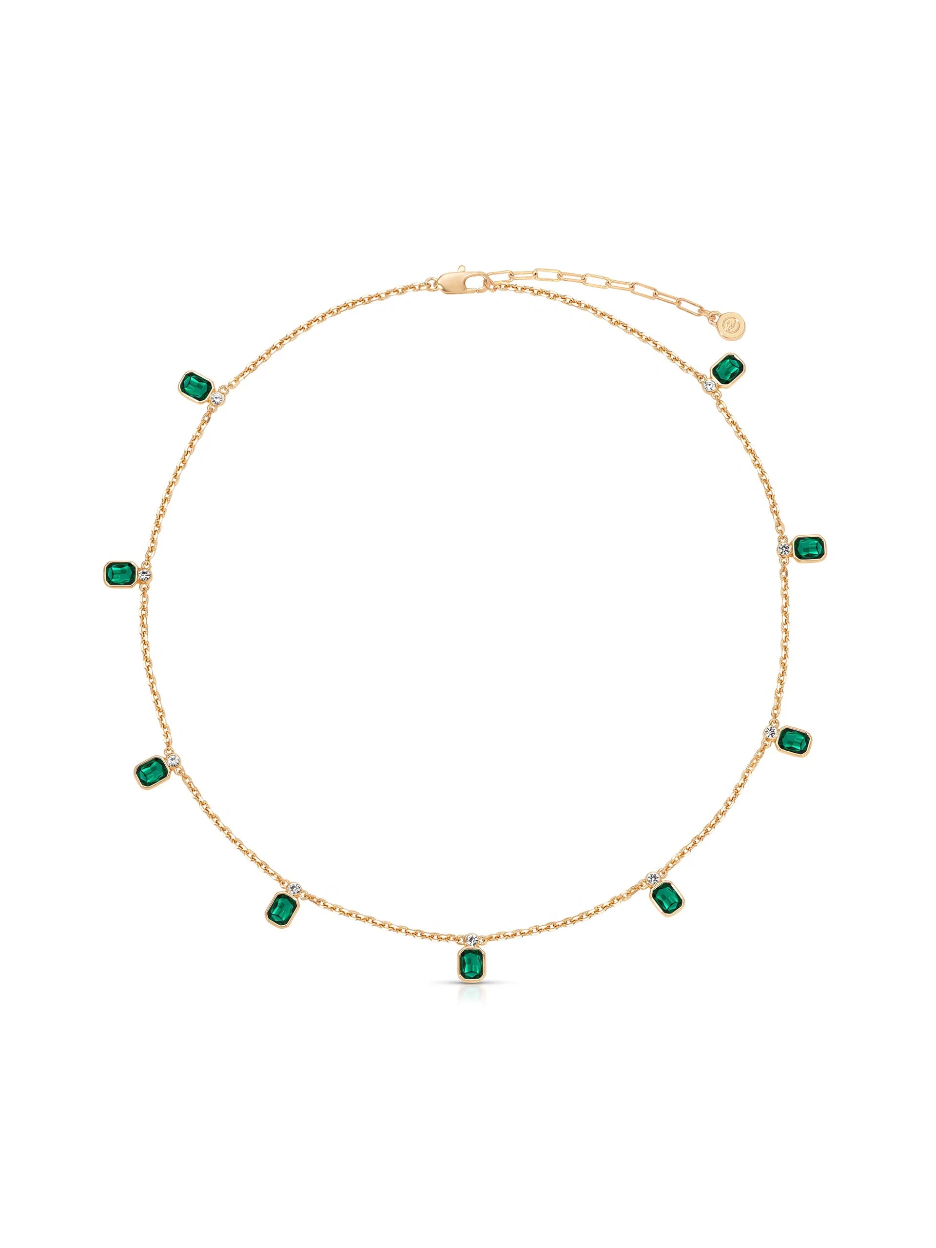 Deco Crystal Charm Necklace