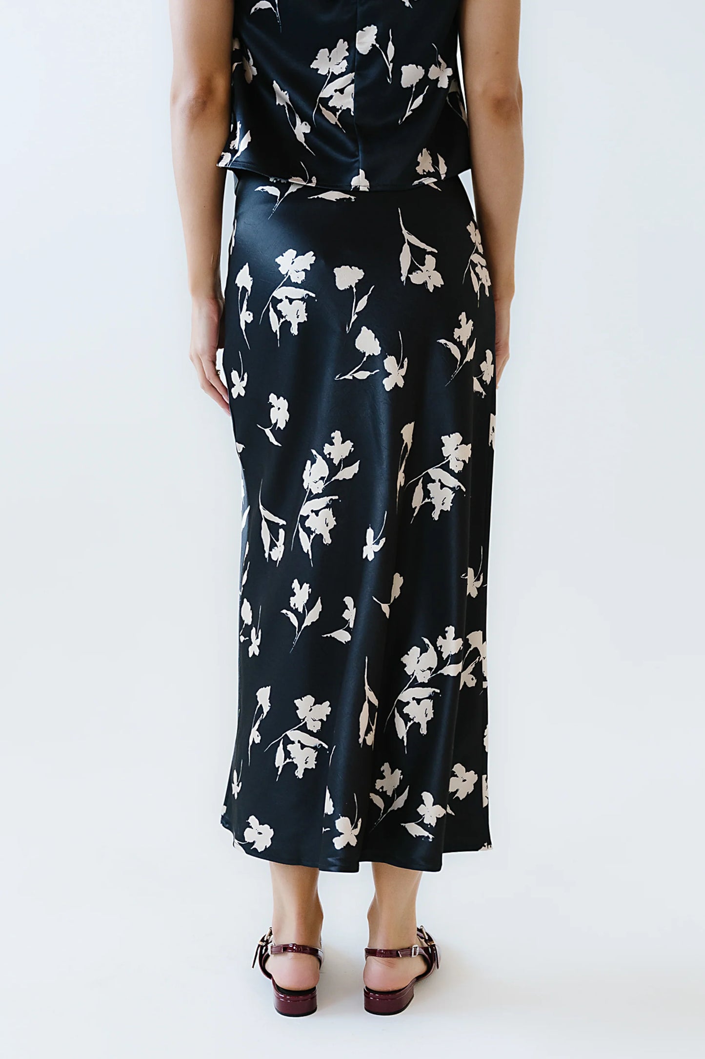Carsyn Floral Maxi Skirt in Black