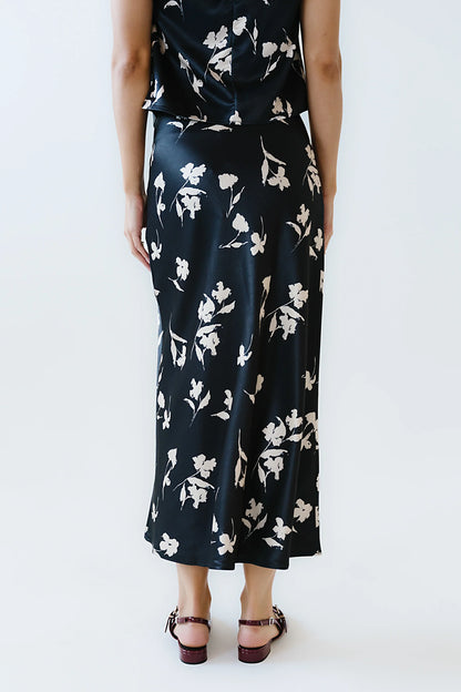 Carsyn Floral Maxi Skirt in Black