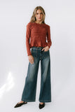 Harry Smocked Top in Brick FINAL SALE