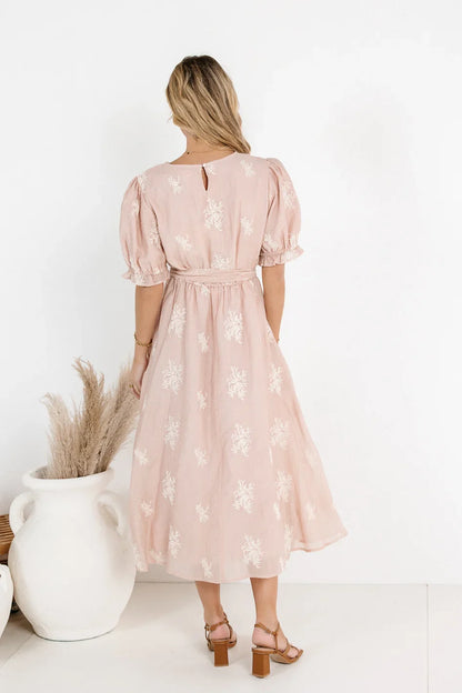 Gloria Embroidered Midi Dress