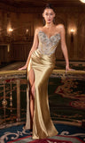 LARISSA GOWN CRYSTAL CORSET DRESS WITH LACE UP BACK