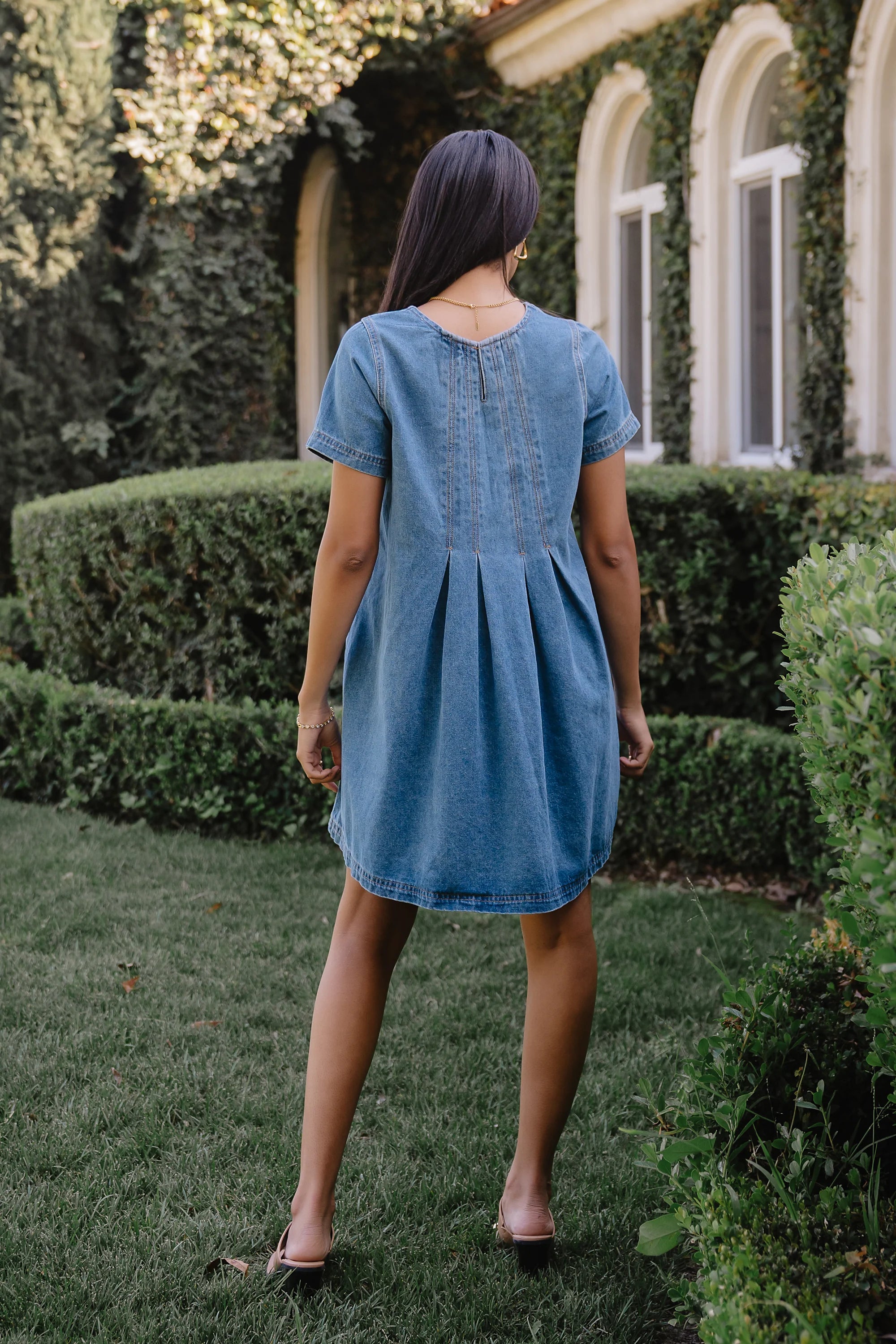 Zalara Denim Baby Doll Dress