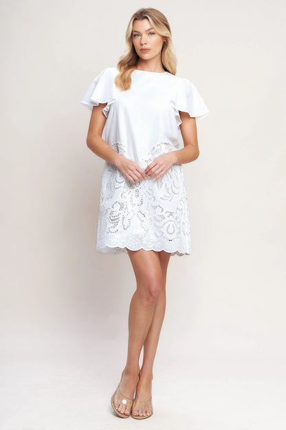 ALL THE RIGHT REASONS WHITE EYELET DRESS